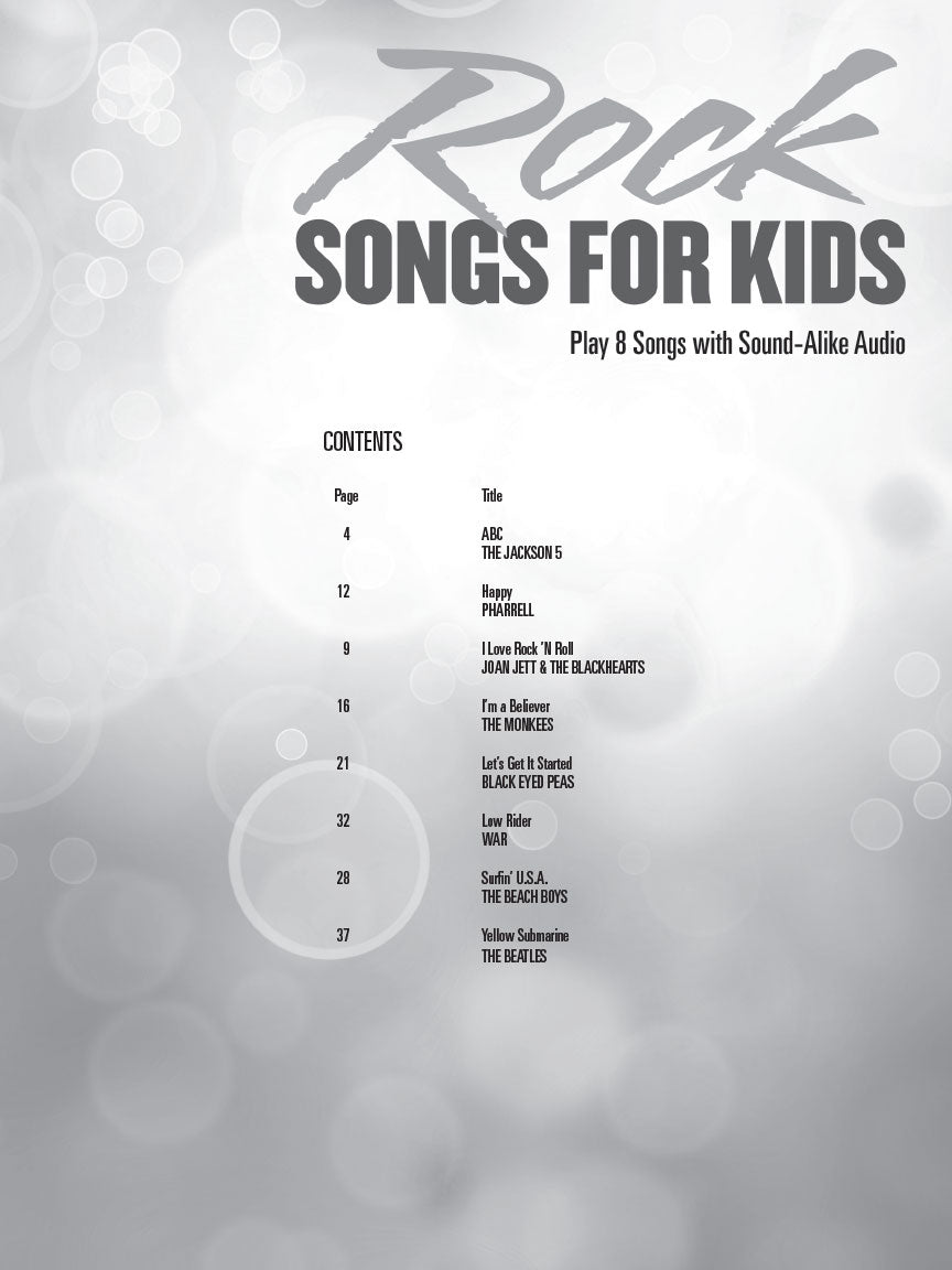 Rock Songs for Kids, Drum Play-Along Volume 41