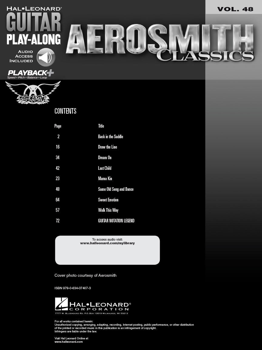 Aerosmith Classics Guitar Play-Along