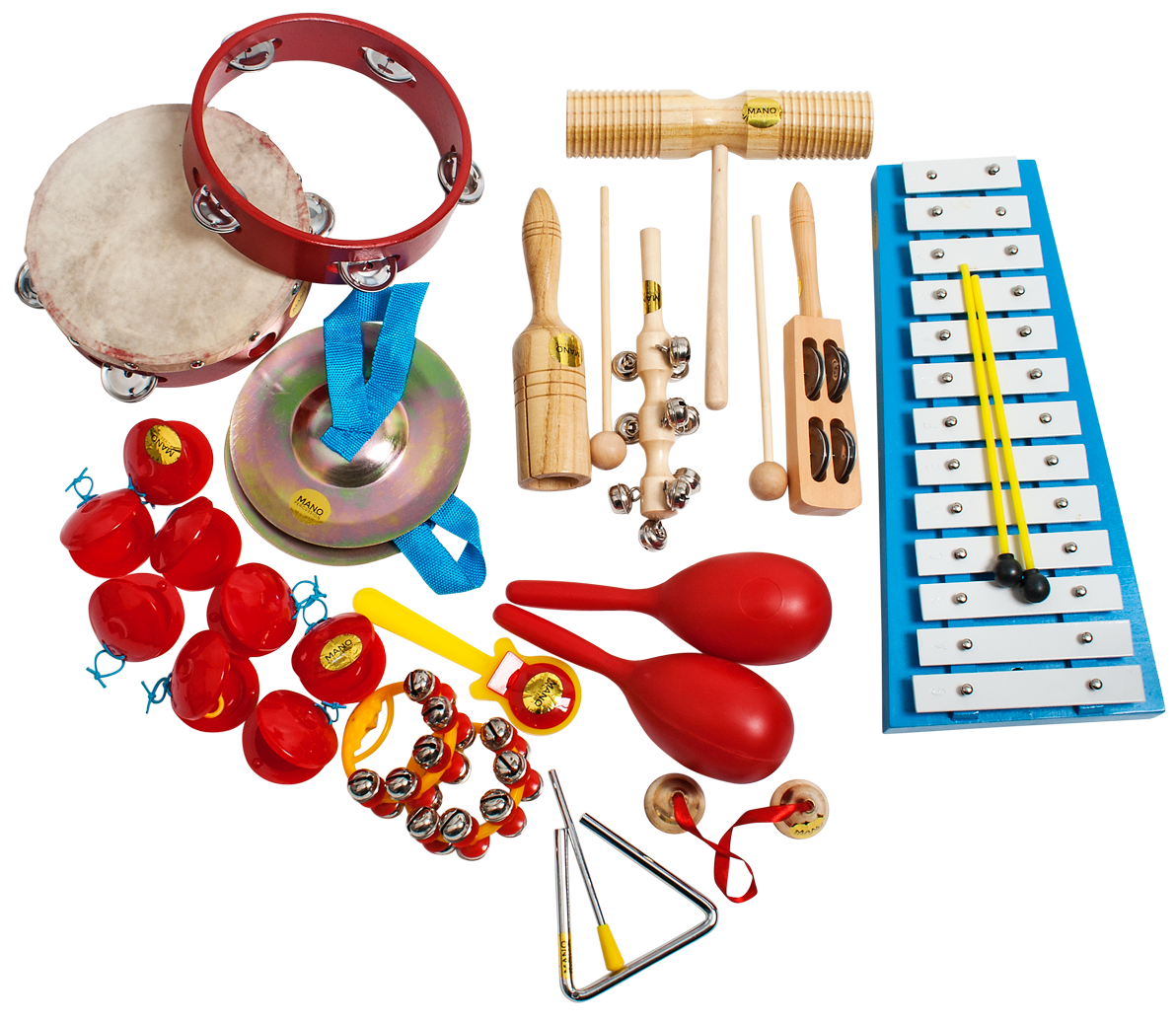 Mano Percussion 17-Piece Percussion Set with Hard Case