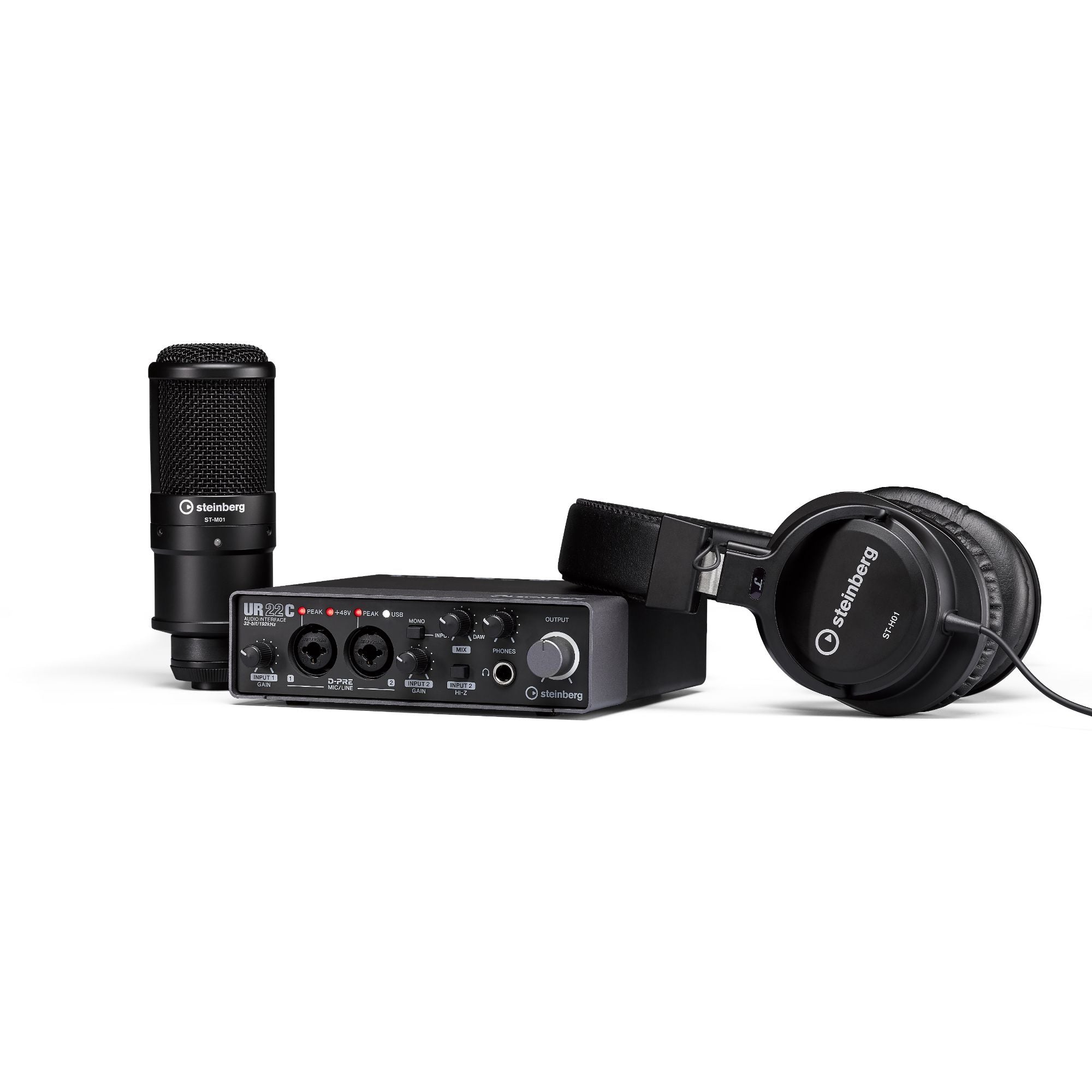 Steinberg UR22C Recording Package w/ Audio Interface, Mic + Headphones