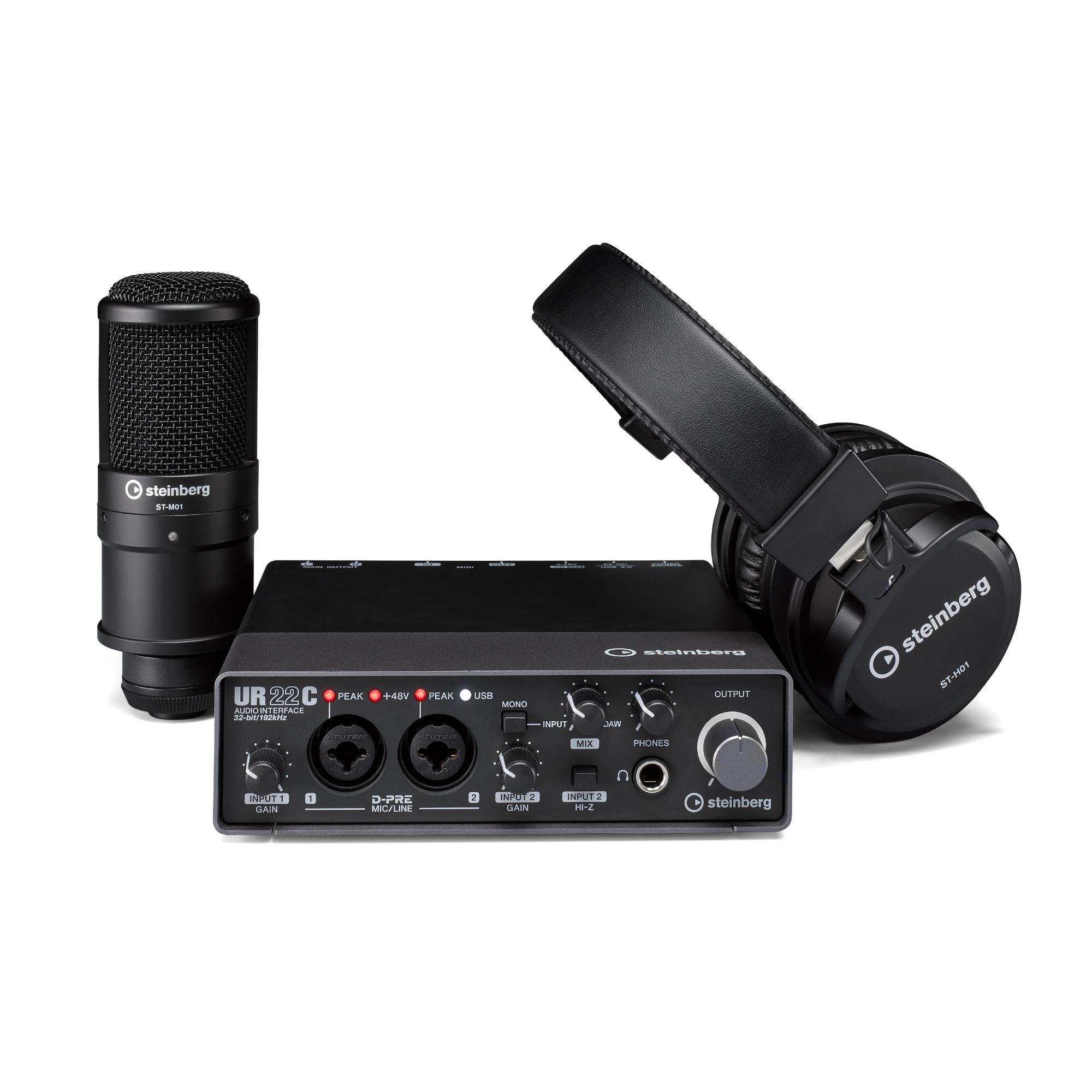Steinberg UR22C Recording Package w/ Audio Interface, Mic + Headphones