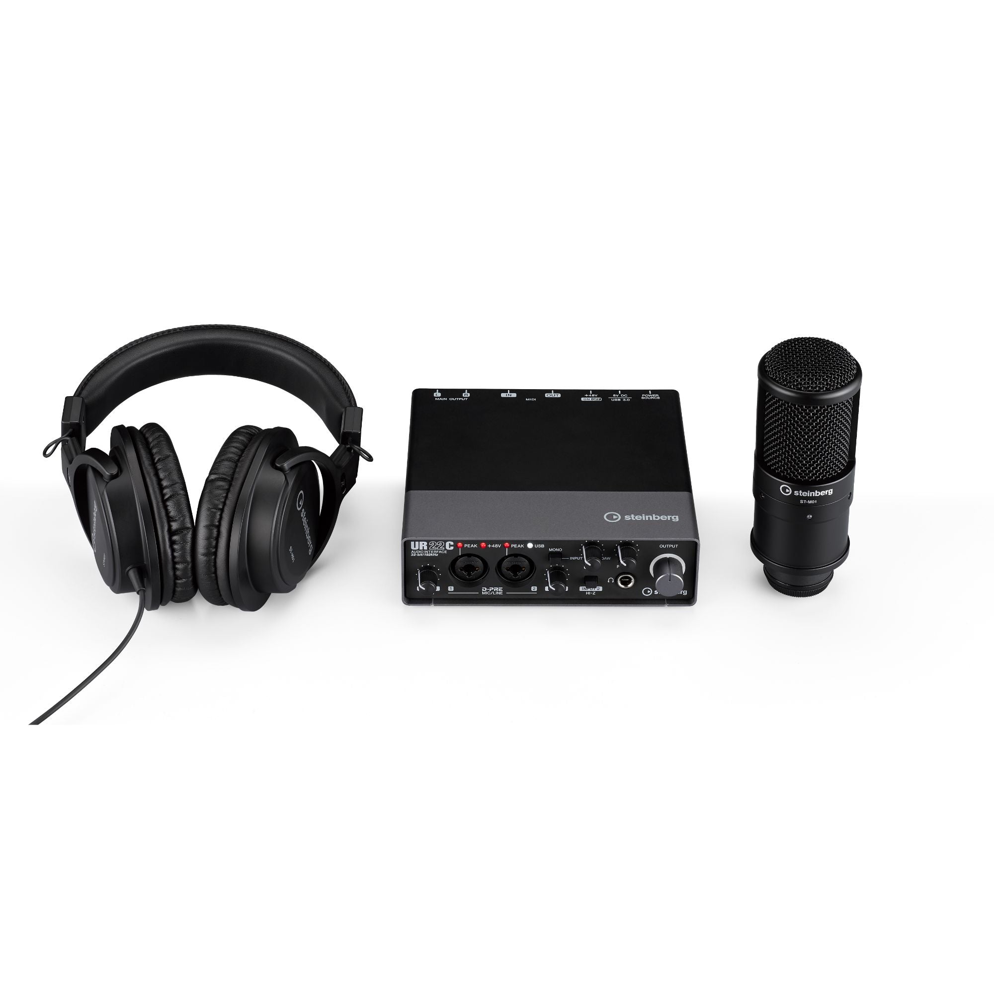 Steinberg UR22C Recording Package w/ Audio Interface, Mic + Headphones