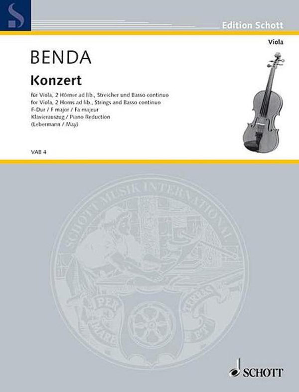 Benda: Concerto in F Major for Viola and Piano