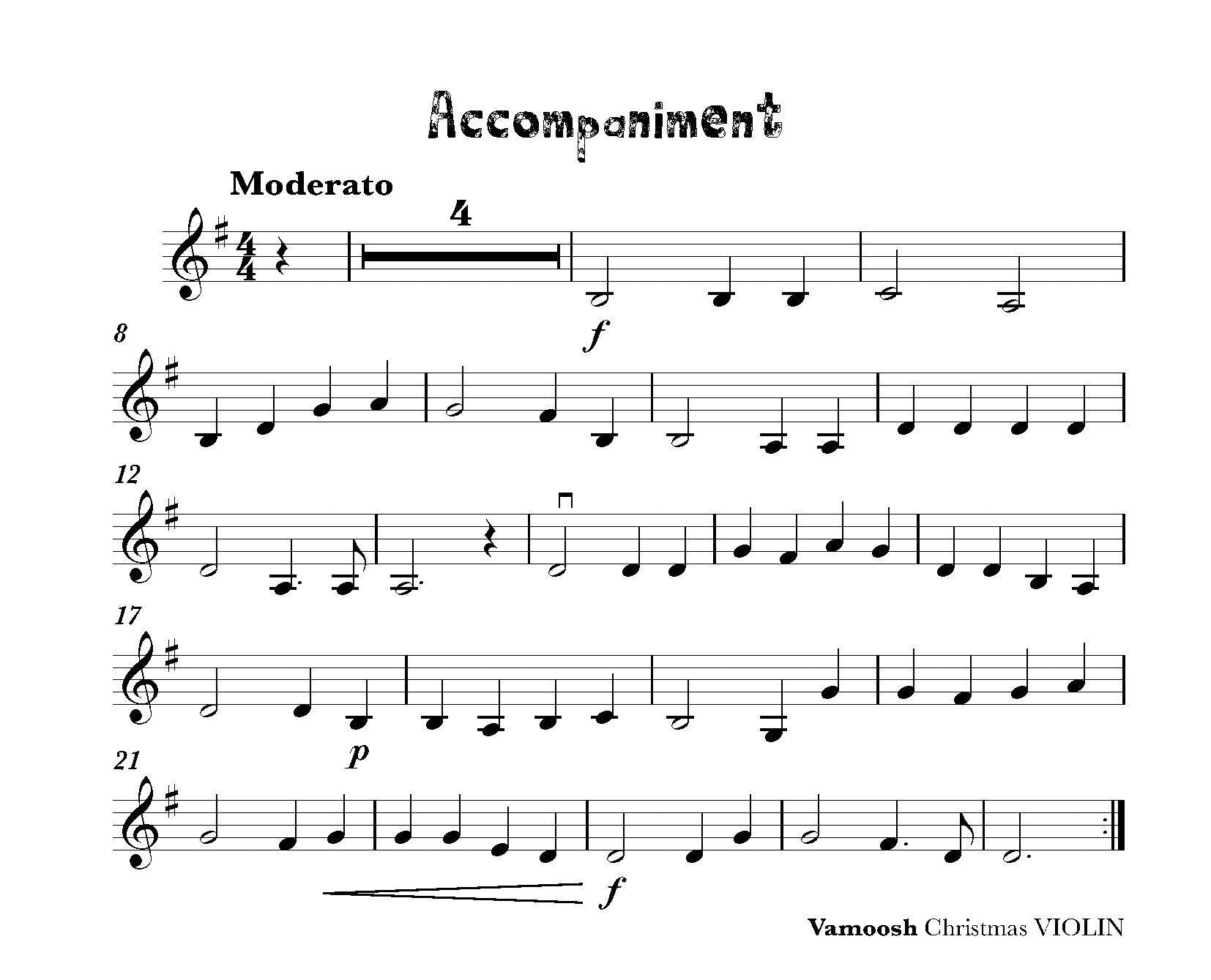 Vamoosh Christmas for Violin