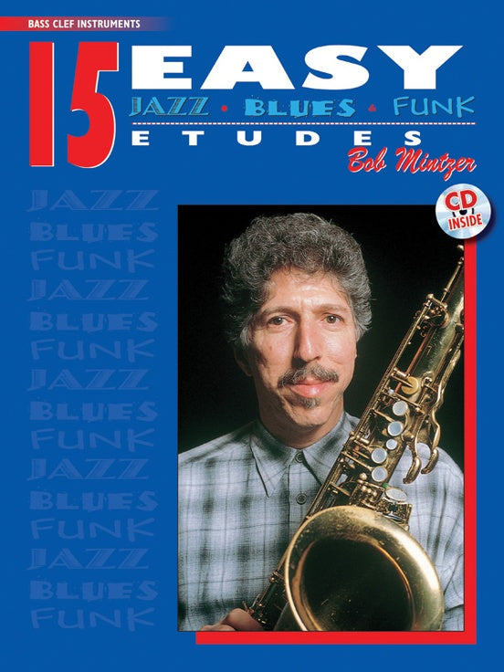15 Easy Jazz Blues & Funk Etudes Bass Clef Bk/CD