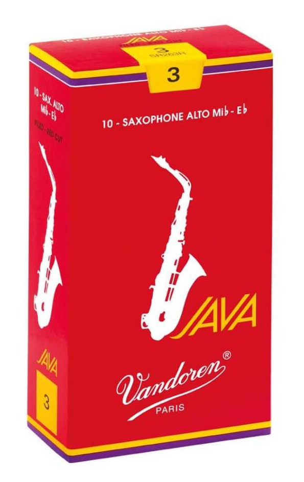 Vandoren JAVA 'Red Cut' Alto Saxophone Reeds, 10-Pack