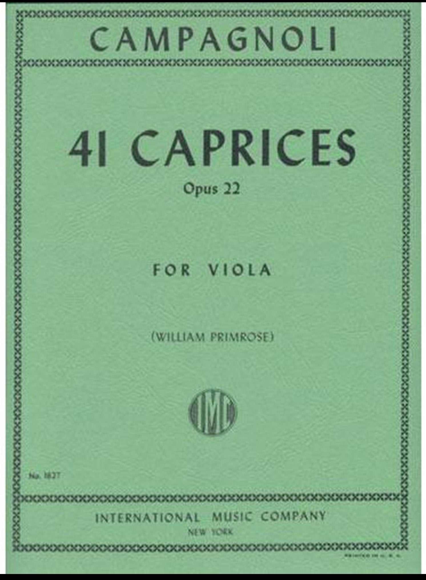 Campagnoli: 41 Caprices for Viola, Op. 22