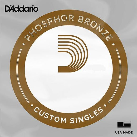 D'Addario Phosphor Bronze Wound Single Guitar Strings
