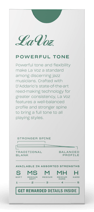 Rico La Voz Tenor Saxophone Reeds, 5-Pack