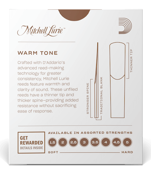 Rico Mitchell Lurie Bb Clarinet Reeds, 10-Pack