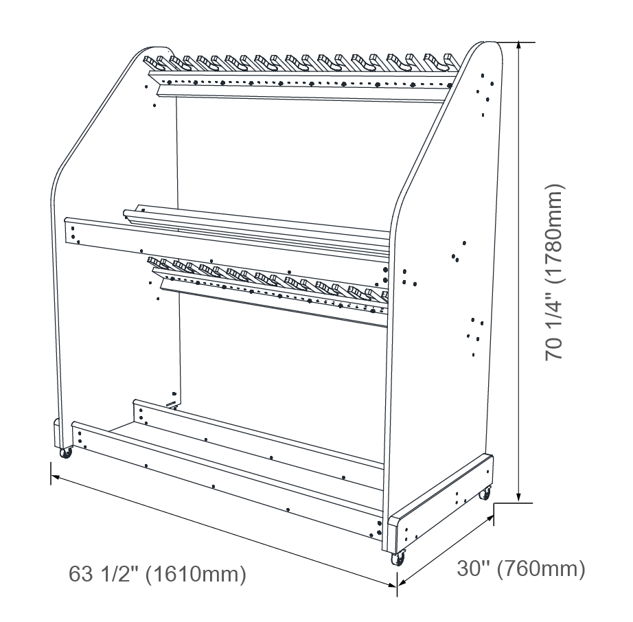Alges Mobile Instrument Storage - 20-Unit Guitar Rack