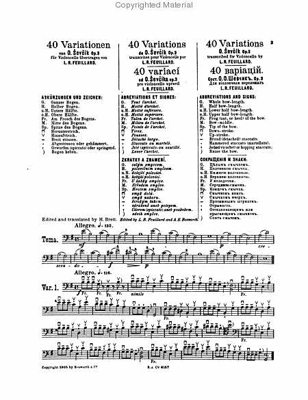 Ševčík: Cello Studies Op. 3