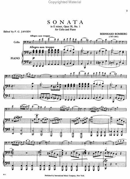 Romberg: Sonata in E Minor for Cello & Piano, Op. 38