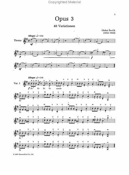 Ševčík: Violin Studies Op. 3 - 40 Variations