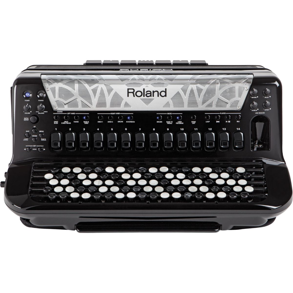 Roland FR-8xb Button V-Accordion, 120 Bass, Black