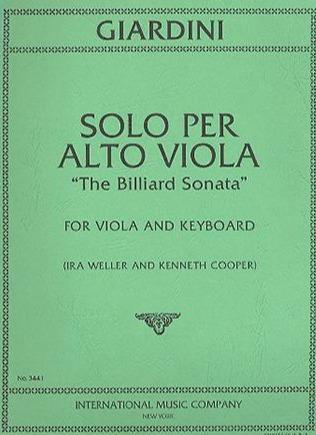 Giardini: Solo per Alta Viola (The Billiard Sonata)
