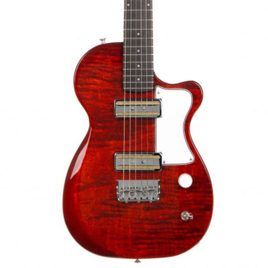 Harmony Guitar Juno | Flame Maple Top Transparent Red