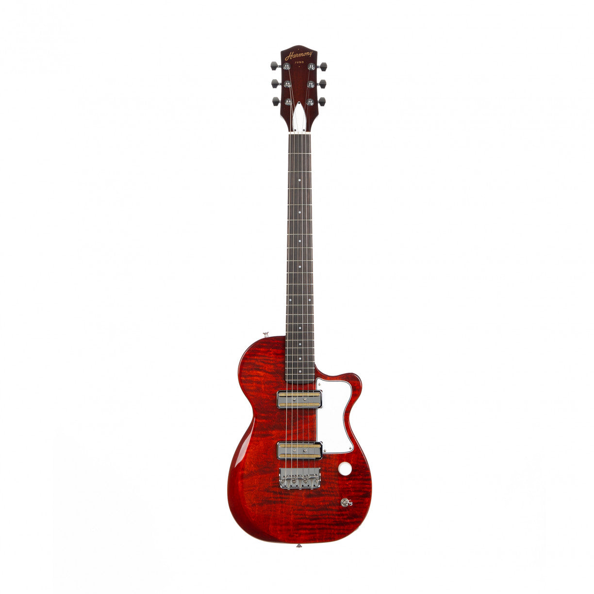 Harmony Guitar Juno | Flame Maple Top Transparent Red