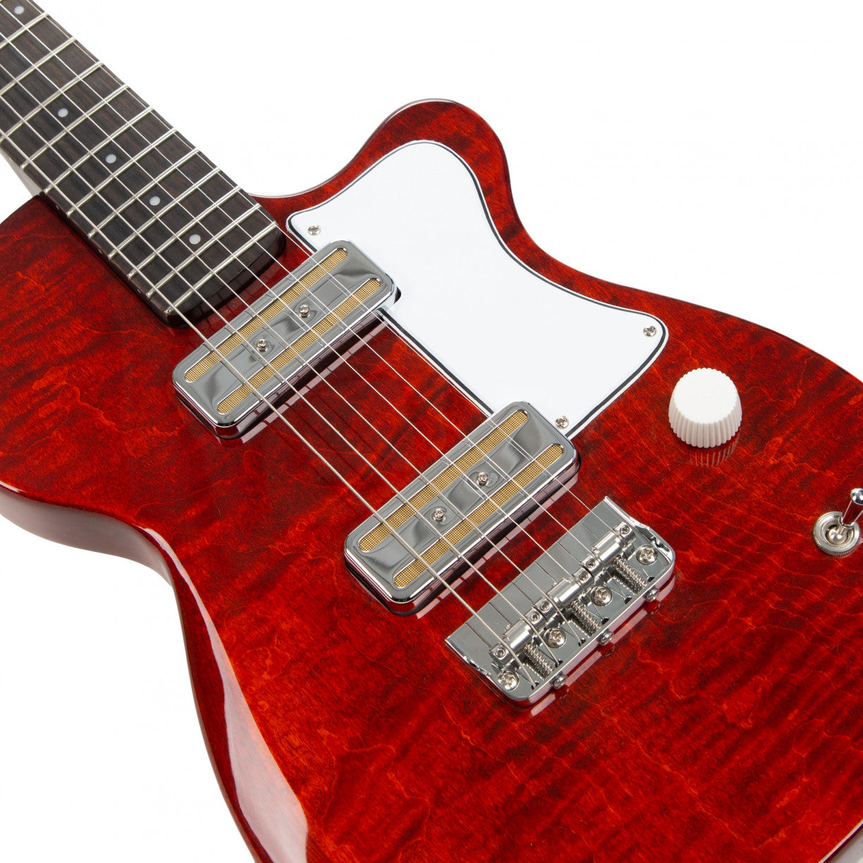 Harmony Guitar Juno | Flame Maple Top Transparent Red