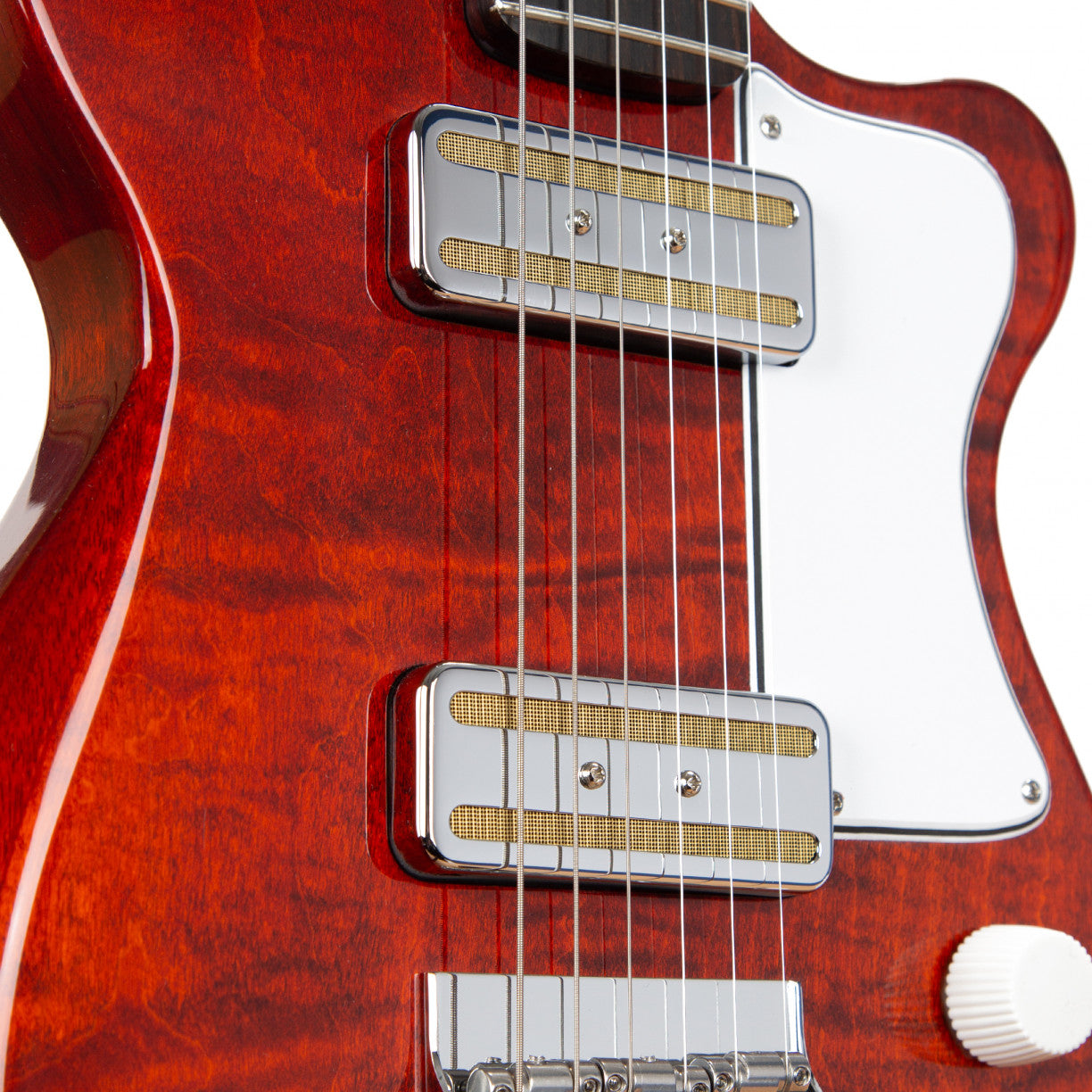 Harmony Guitar Juno | Flame Maple Top Transparent Red