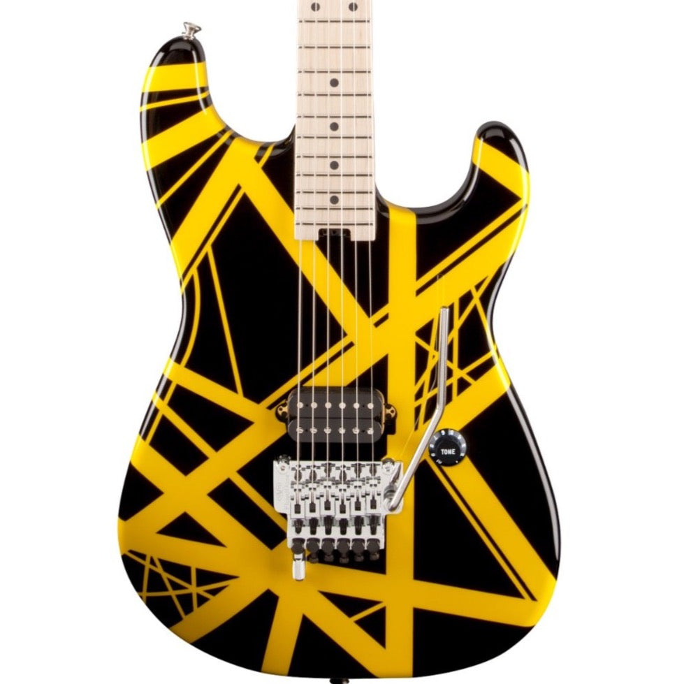 EVH Striped Series Guitar, Black with Yellow Stripes