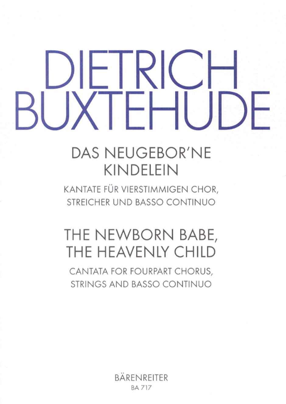Buxtehude: Newborn Babe - Vocal Score