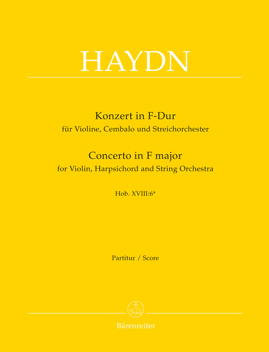 Haydn: Double Concerto in F for Violin, Keyboard & Strings - Full Score
