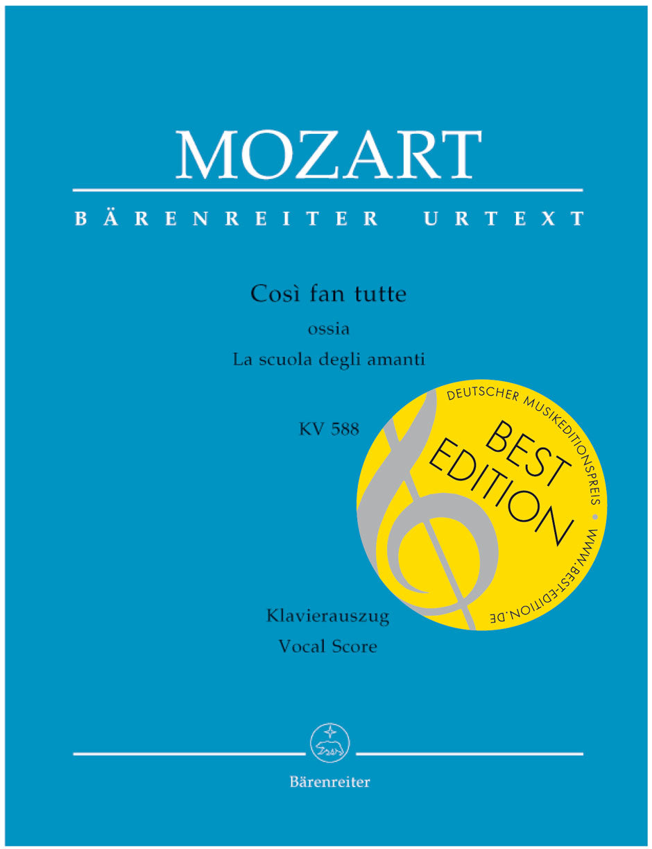 Mozart: Cosi Fan Tutte K588 - Vocal Score (Italian)