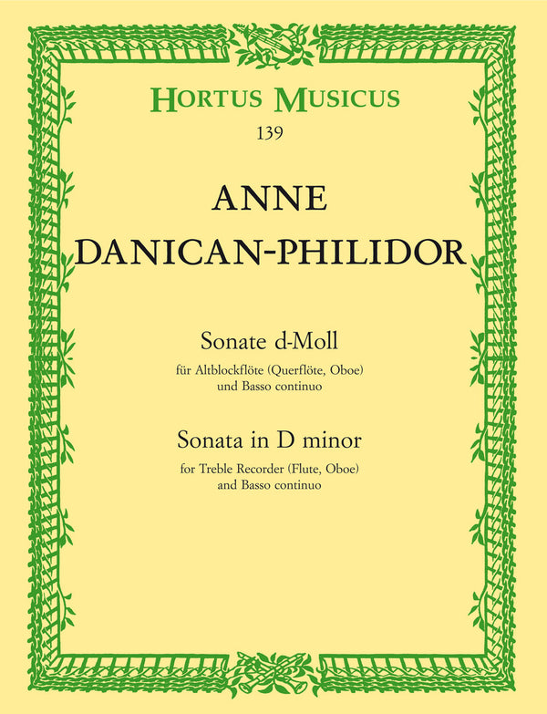 Philidor: Sonata in D for Treble Recorder (or Flute) & Basso Continuo