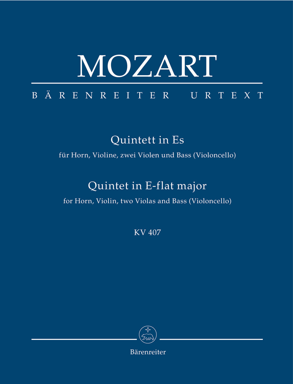 Mozart: Horn Quintet in E Flat K407 - Study Score