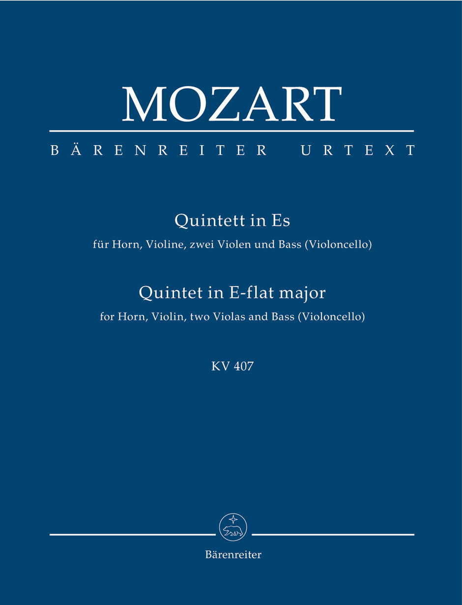 Mozart: Horn Quintet in E Flat K407 - Study Score