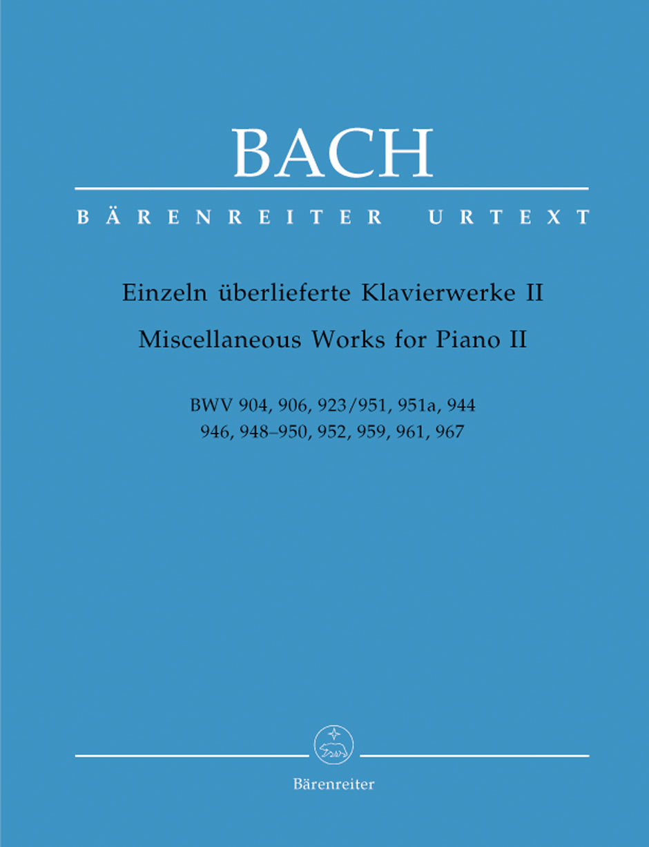 Bach: Miscellaneous Works for Piano - Part II: BWV 904, 906, 923, 951, 951a, 944, 946, 948-950, 952, 959, 961, 967