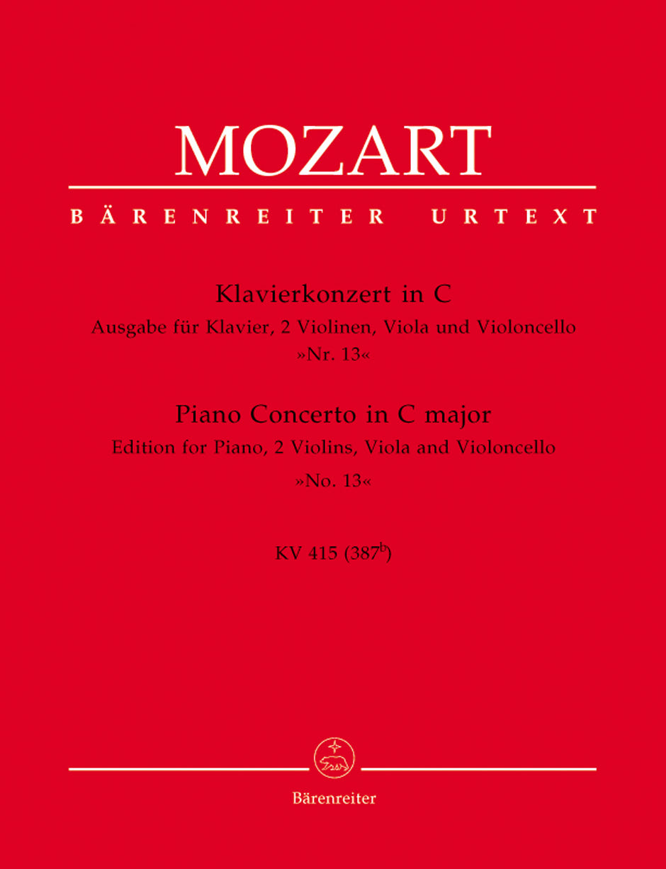 Mozart: Piano Concerto in C K415 Piano, Str Qt