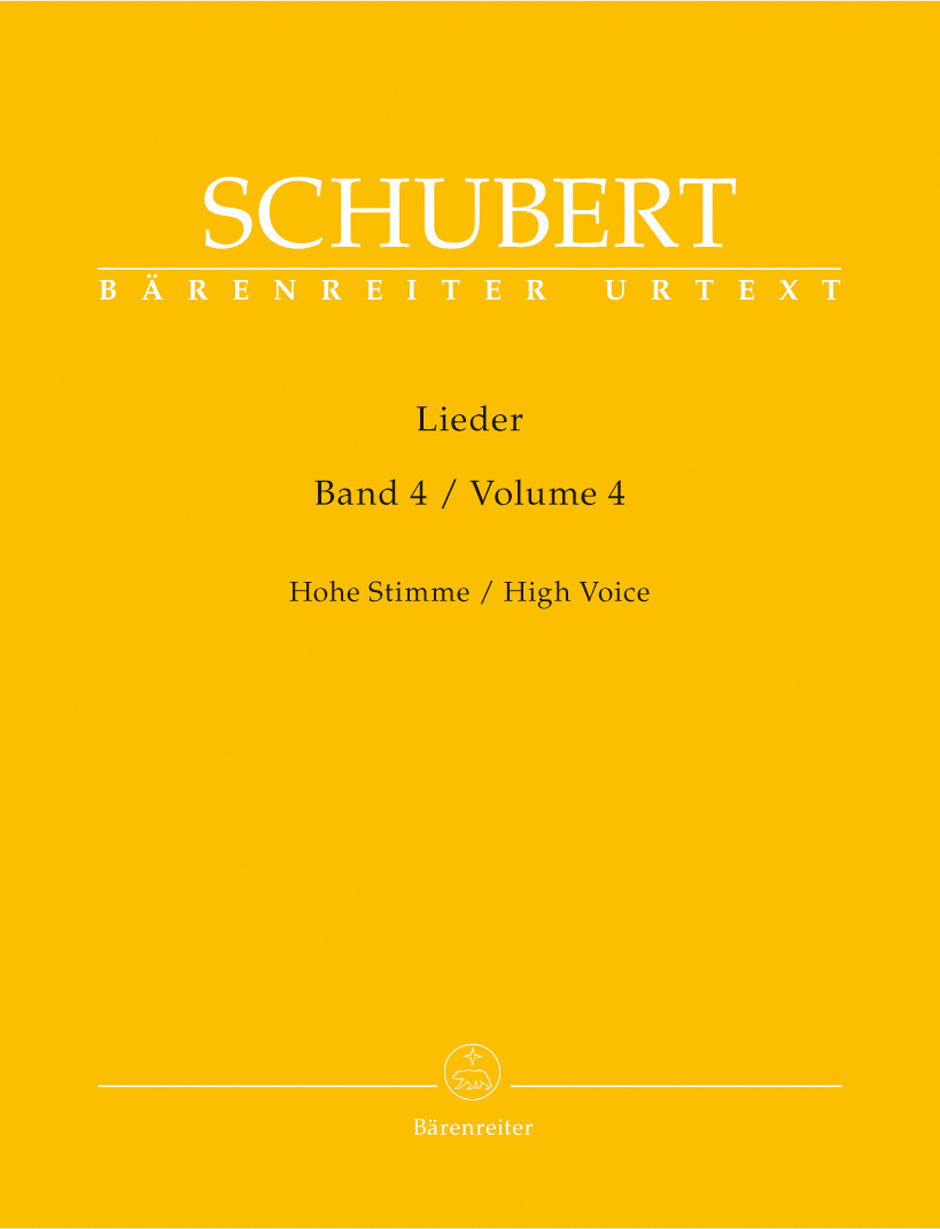 Schubert: Lieder Volume 4 for High Voice