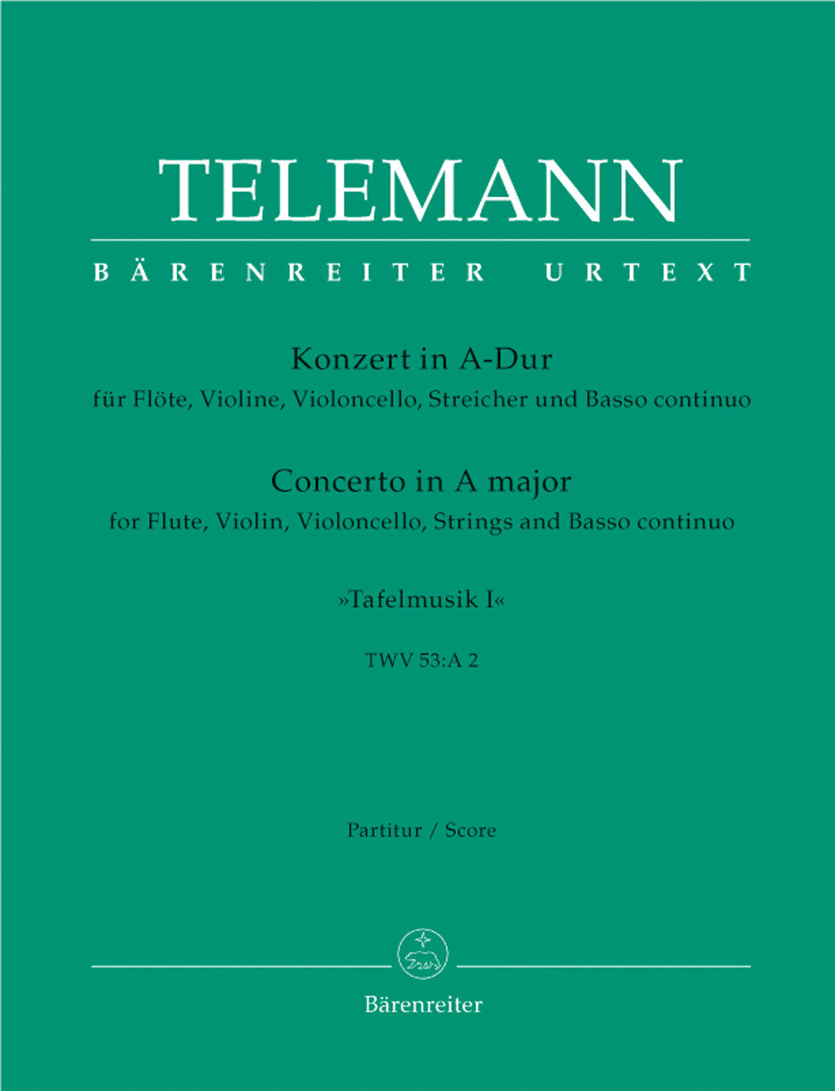 Telemann: Concerto in A for Flute, Violin, Strings & Basso Continuo - Full Score