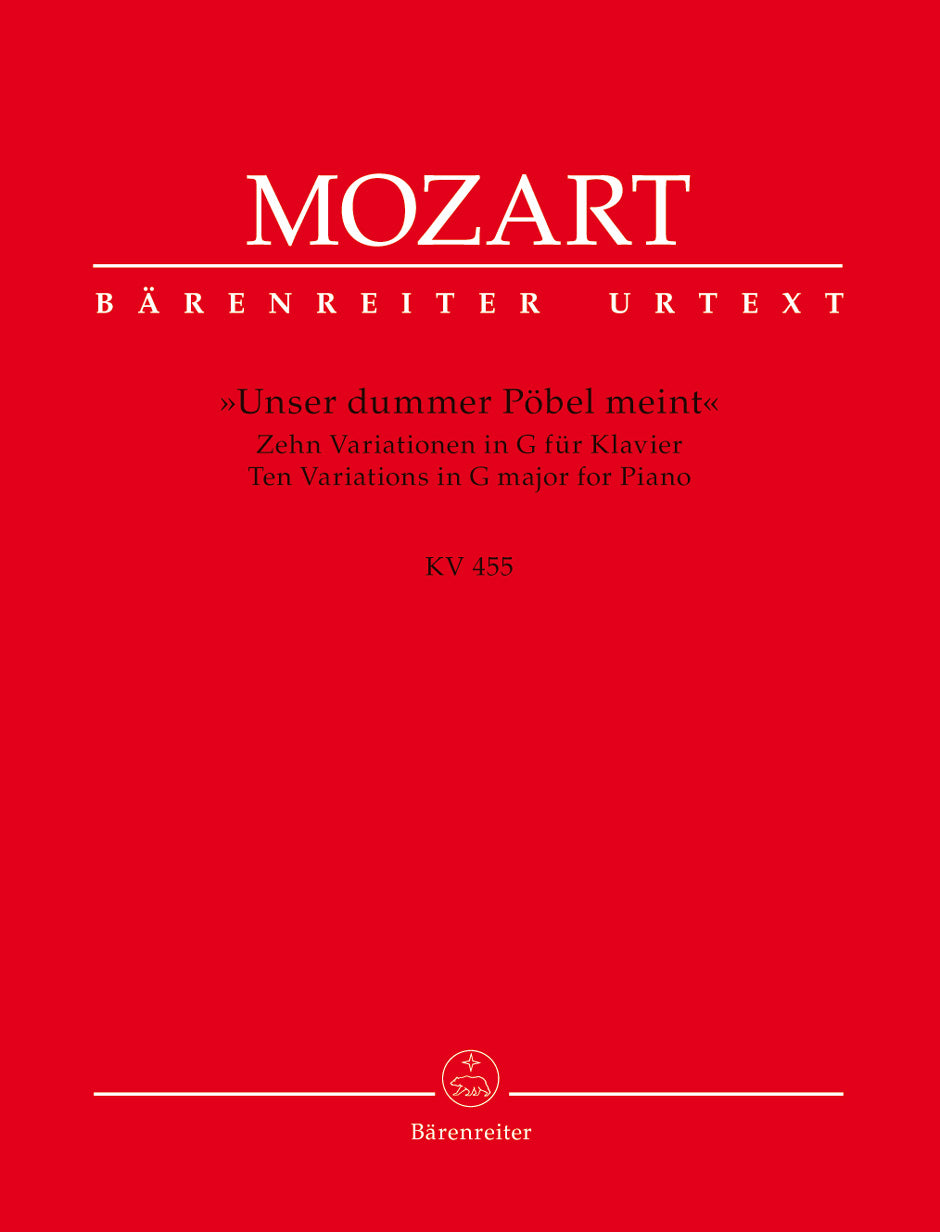 Mozart: Ten Variations K455 for Piano Solo