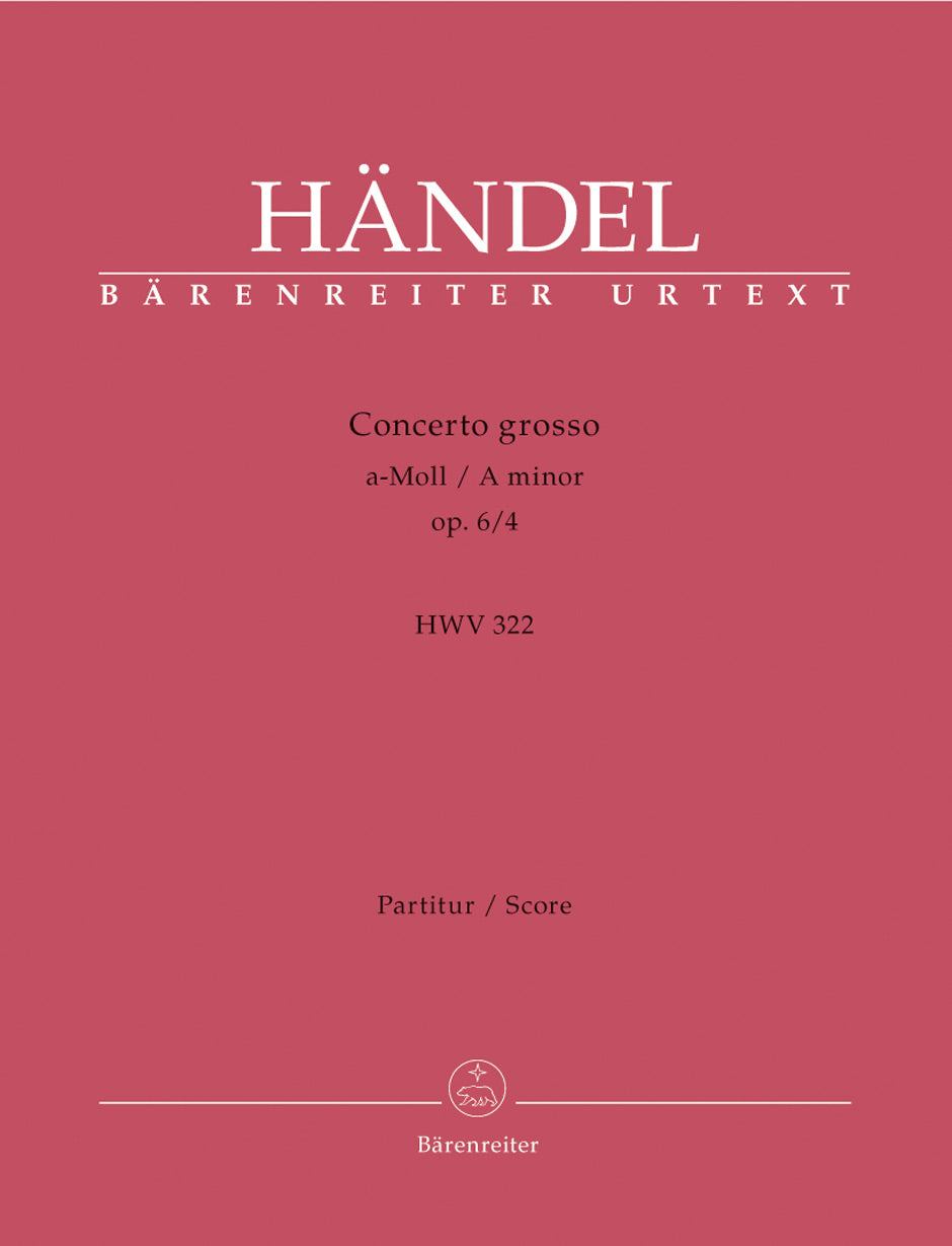 Handel: Concerto Grosso Op 6 No 4 Full Score