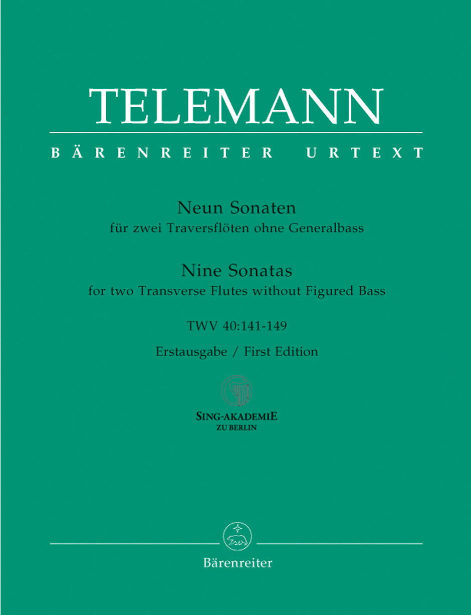 Telemann: Nine Sonatas for 2 Flutes (TWV 40:141-149)