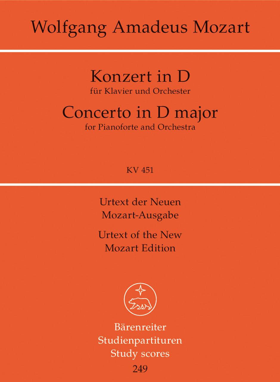 Mozart: Piano Concerto No 16 in D K451 - Study Score