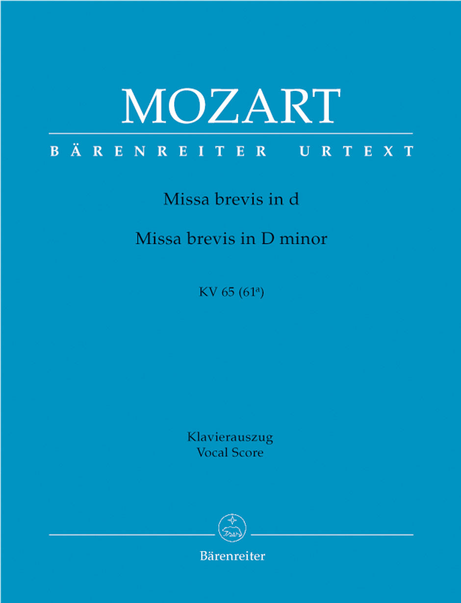 Mozart: Missa Brevis D K65 - Vocal Score