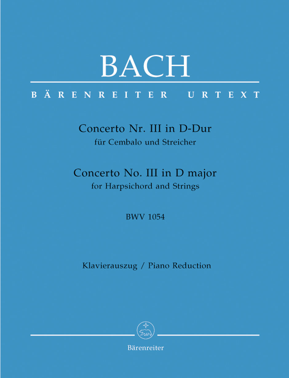 Bach: Concerto No 3 in D for Harpsichord & Strings (Piano Reduction)