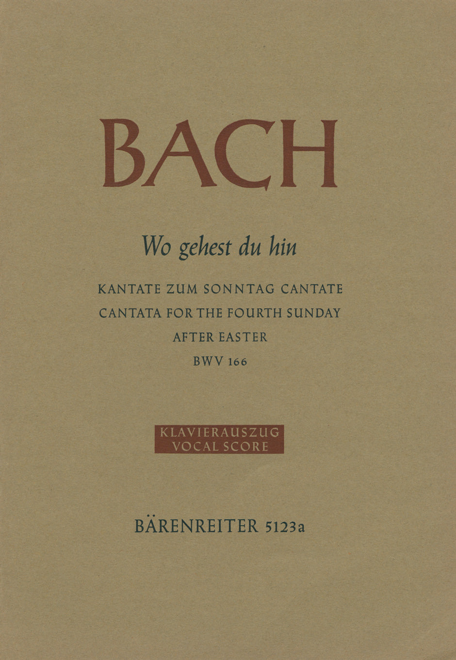Bach: Cantata 166 - Vocal Score