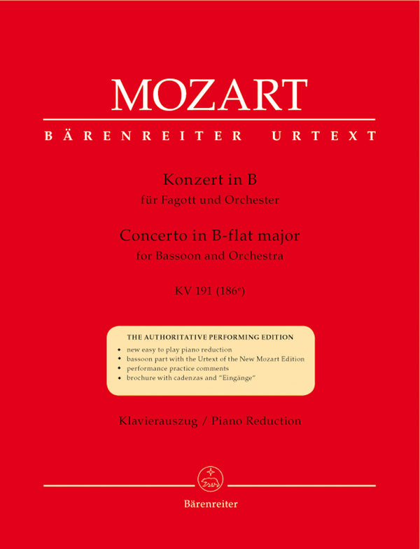 Mozart: Bassoon Concerto in Bb Major K191 for Bassoon & Piano