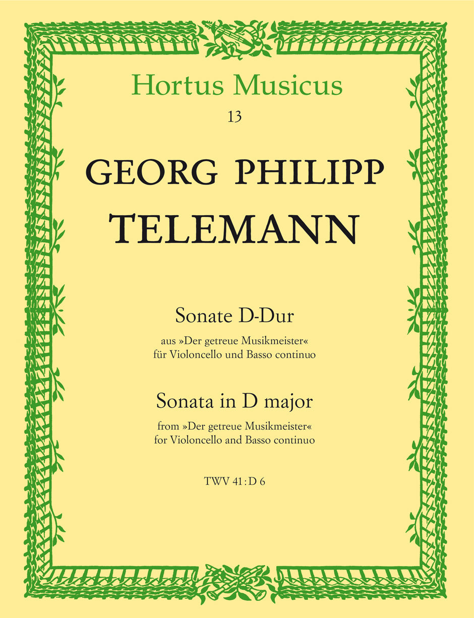 Telemann: Sonata in D for Cello & Basso Continuo
