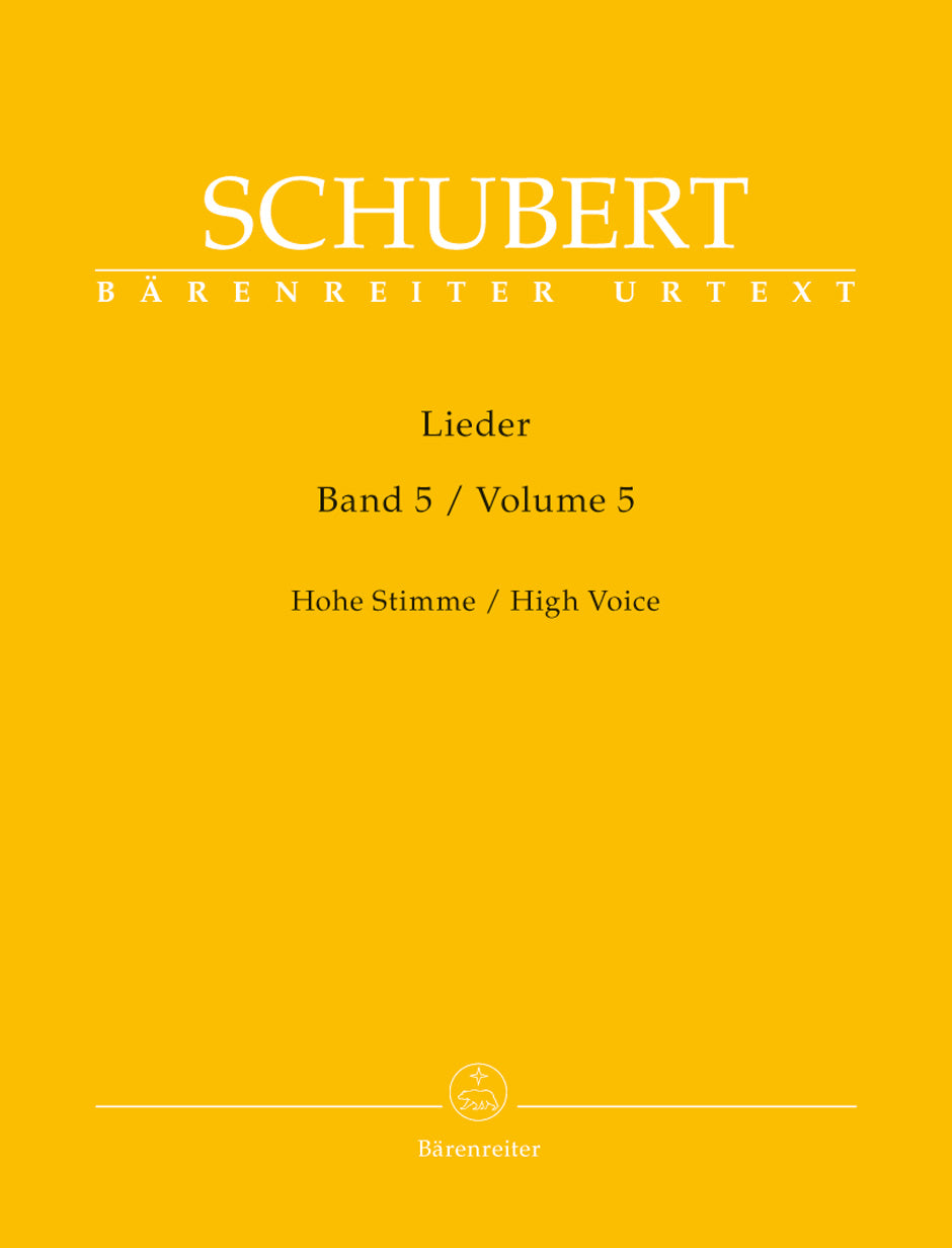 Schubert: Lieder Volume 5 for High Voice