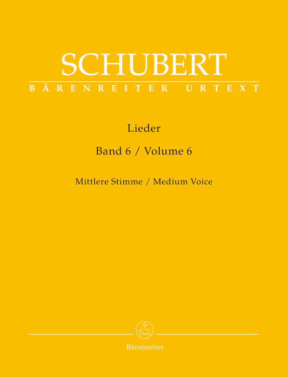 Schubert: Lieder Volume 6 for Medium Voice