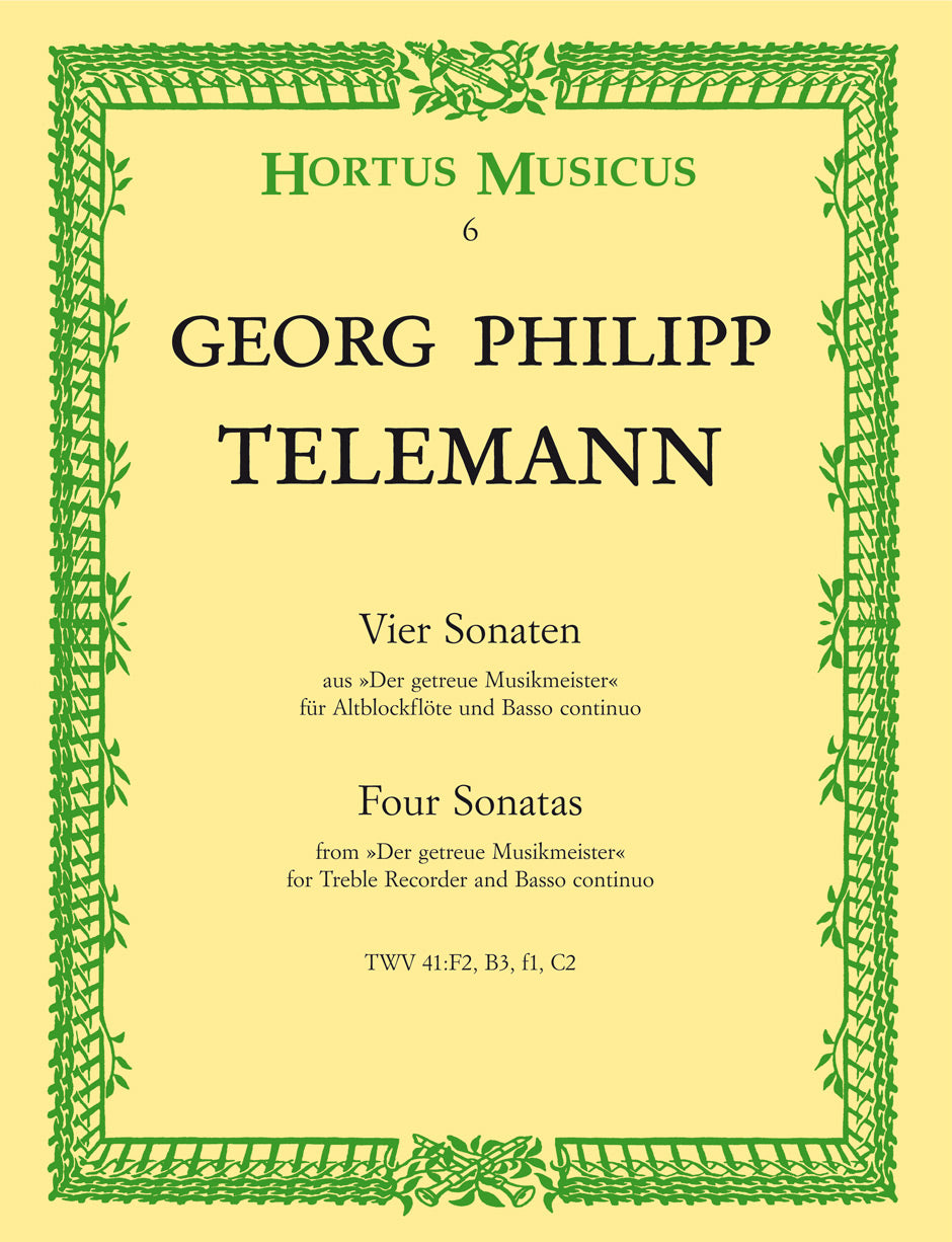 Telemann: Four Sonatas for Treble Recorder & Basso continuo