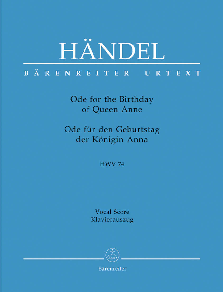 Handel: Ode from Birthday Queen Anne - Vocal Score