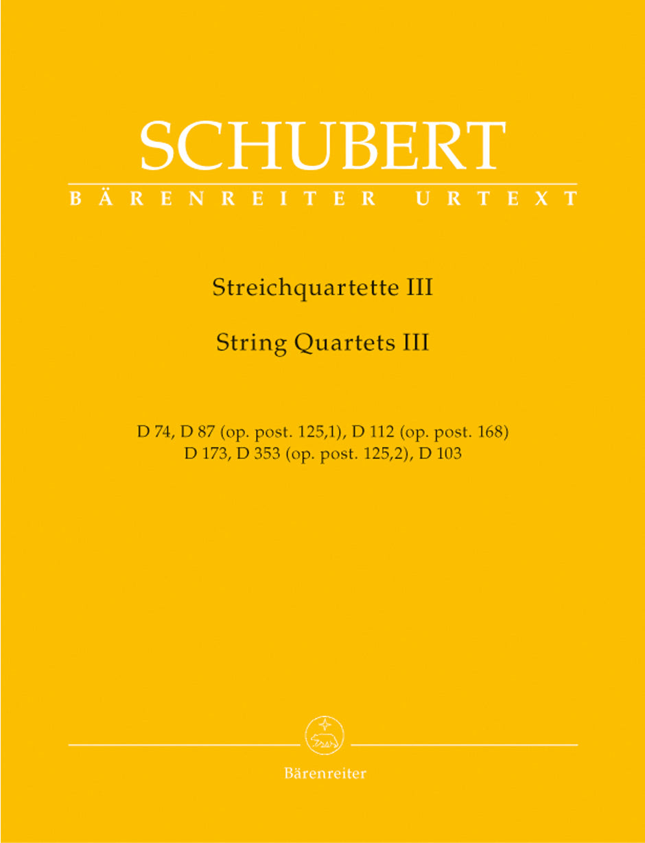 Schubert: Complete String Quartets - Book 3 (Set of Parts)