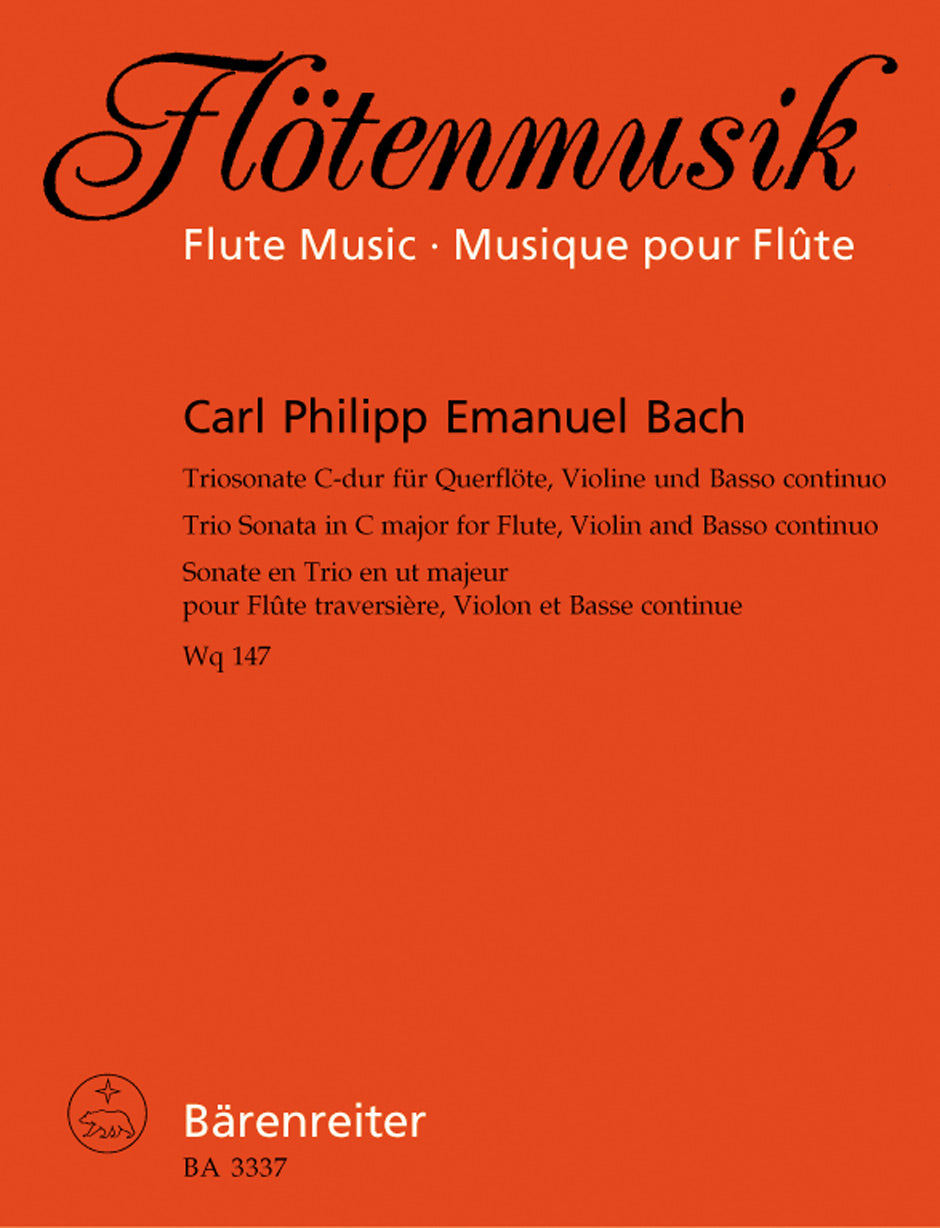 C.P.E Bach: Bach Cpe Trio Sonata C Flute, Violin, Basso Continuo